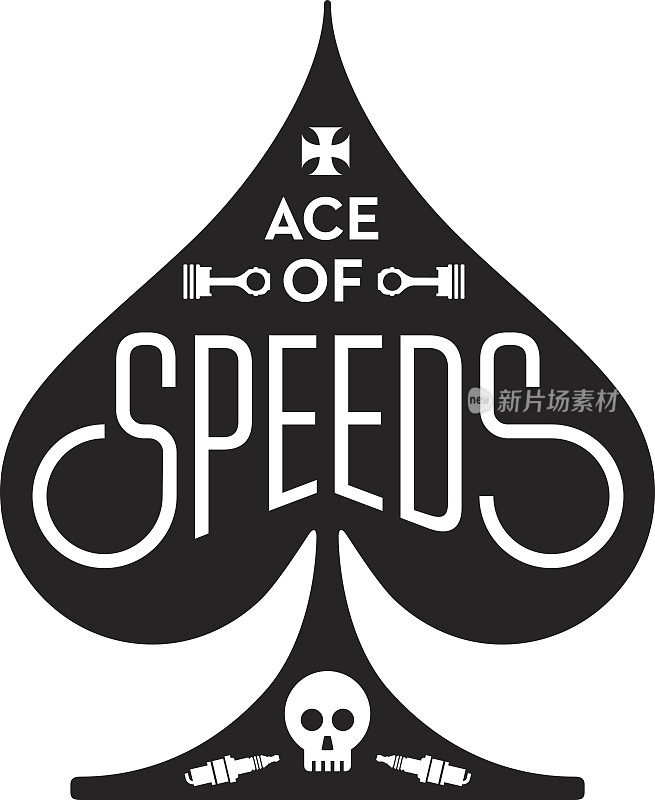 Ace Of speed摩托车或赛车矢量设计